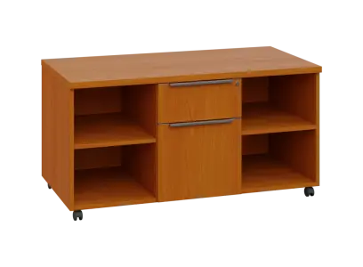 SIK - 42NZ kontejner pojízdný, zásuvky/nika, deska 18 mm, centrální zámek, třešeň šumavská